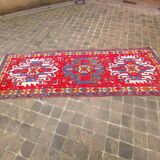 Tapis de couloir galerie fait main persan vintage hamadan 296 x 103