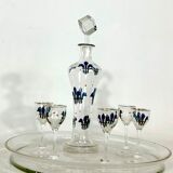 Italian Art Nouveau glass liquor set from 1920s