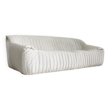 Canapé vintage Cinna Sandra 3 places en velours beige par Ligne Roset