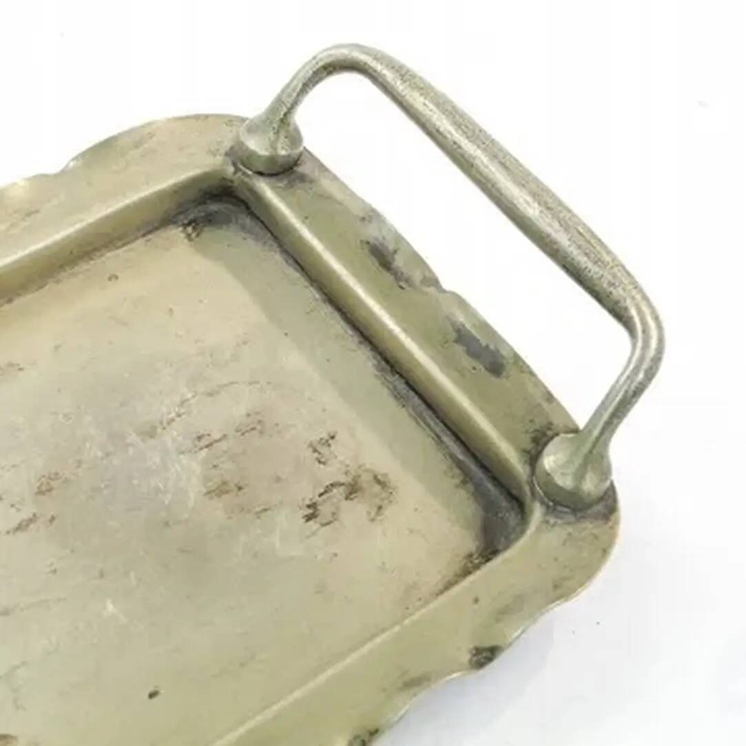 Tray, Art Nouveau, silver-plated brass, white porcelain, Austria, early 20th century