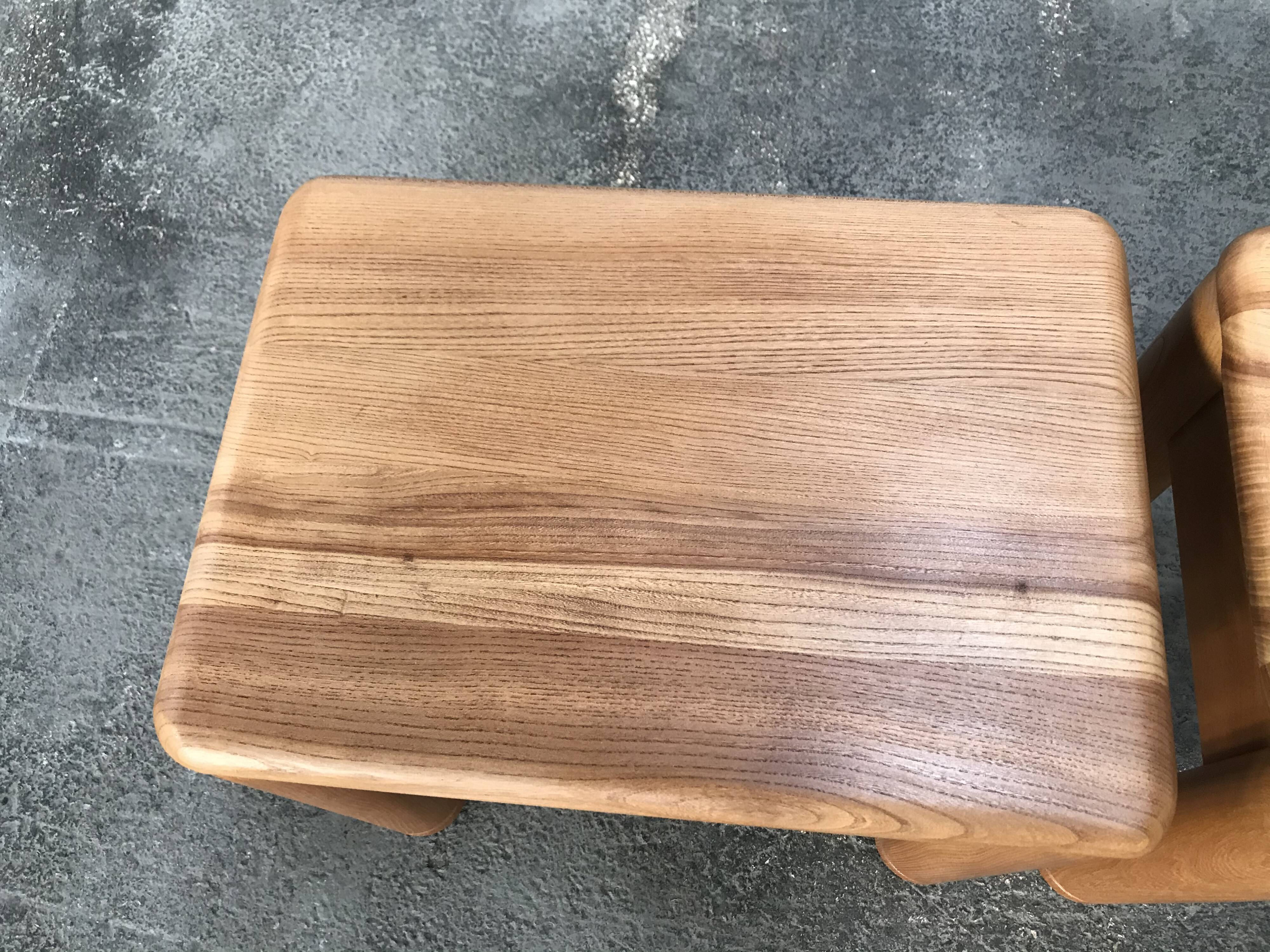 Pair of vintage elm bedsides