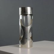 Vintage silvered glass vase by James Rivière, Italy, 1970s.