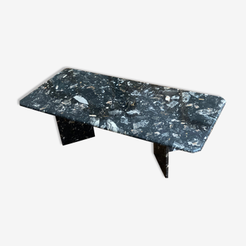 Minimalist design table in black marble Vintage Terrazzo