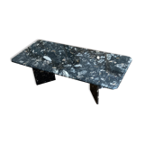 Minimalist design table in black marble Vintage Terrazzo