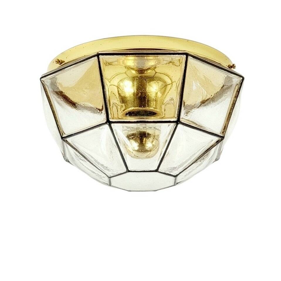 Mid-century glass ceiling light by Limburg, Germany, 1960s.