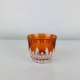 Orange overlay crystal glass in Piccadilly style by Baccarat.