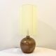 XXL Vintage lamp base in gray parity sandstone and raffia lampshade 1970