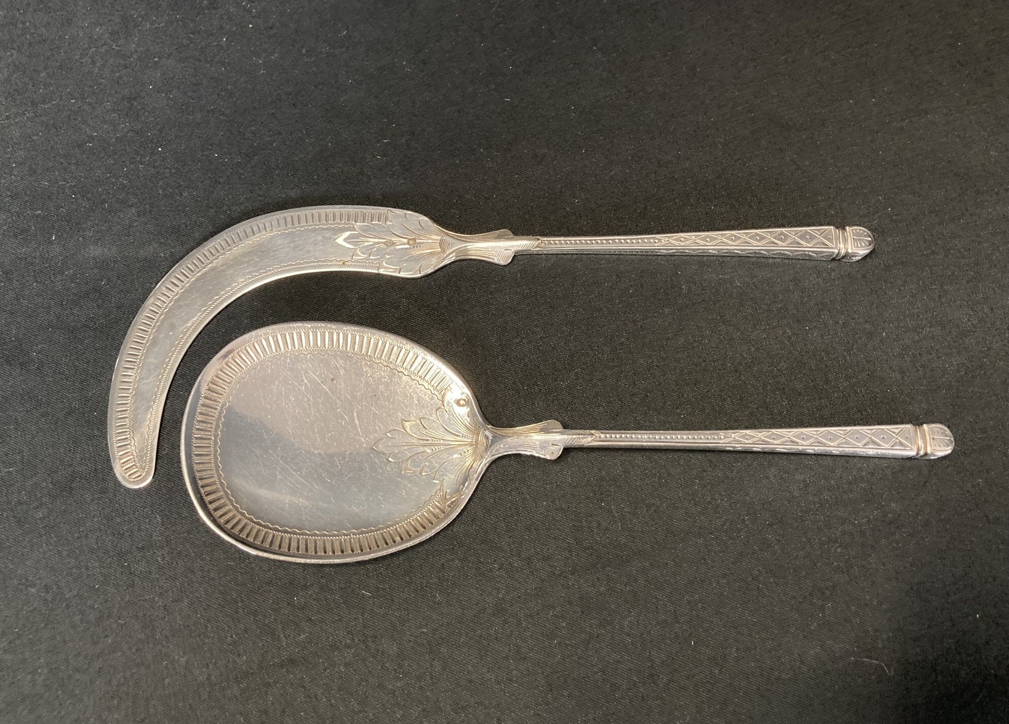 Two-piece silver ice cream service from the early 20th century