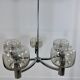 Vintage 70's chrome metal chandelier by Gaetano Sciolari