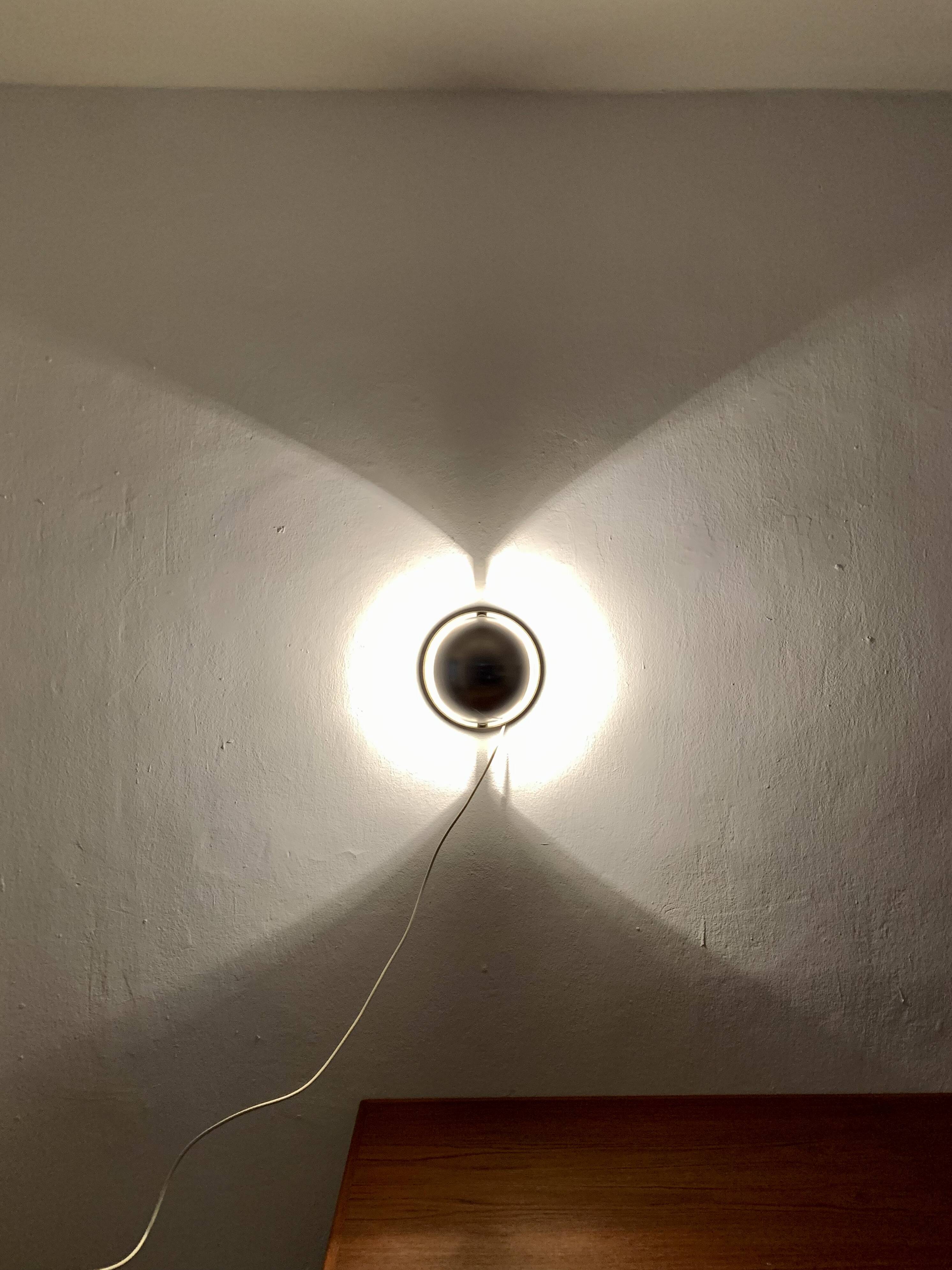 Set of 2 1970s Bicolor Space Age Wall Lamps by Sölken