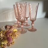 6 Rosaline Twisted Pink Champagne Flutes