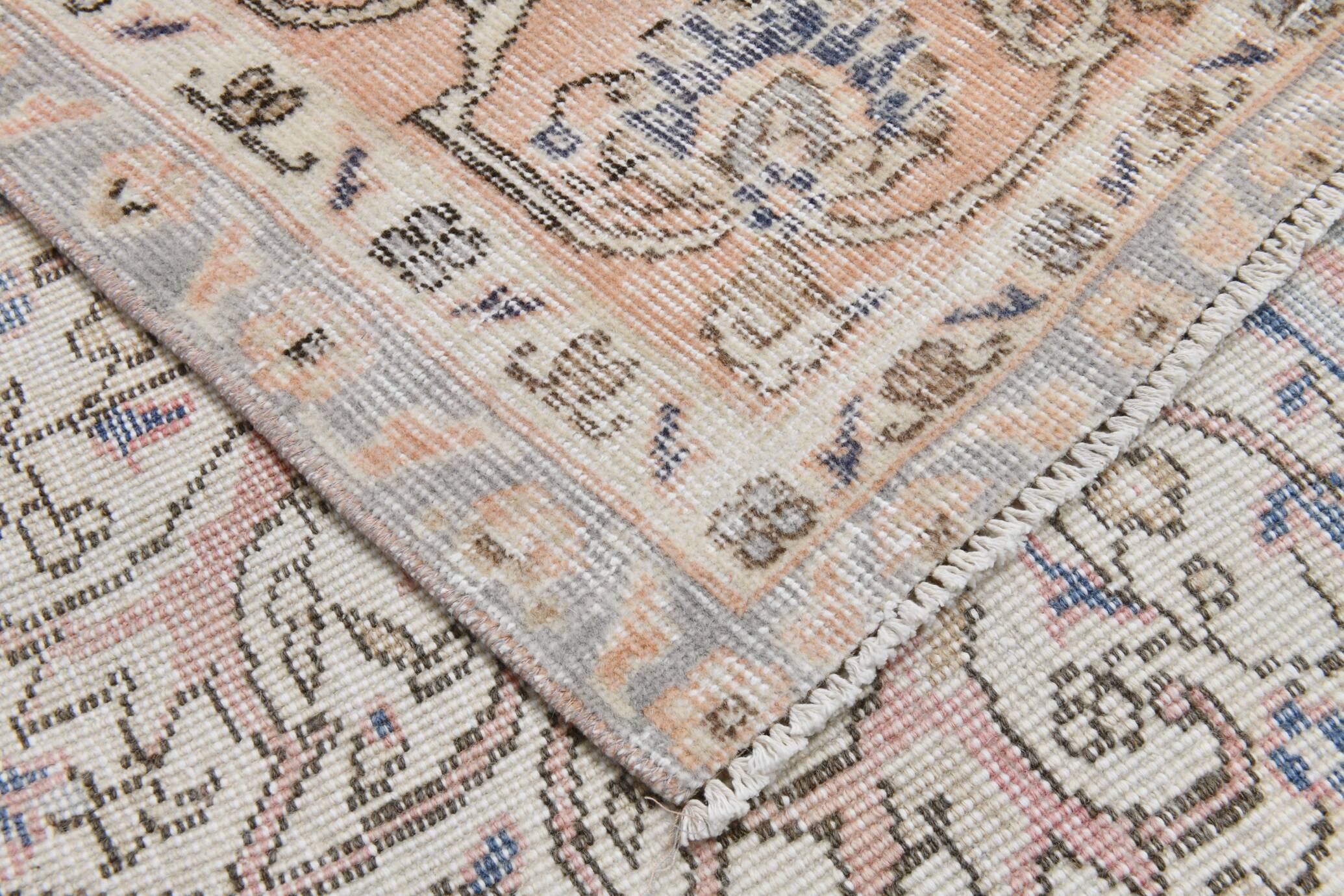 7x10 Turkish Classic Pattern Blue Beige Vintage Rug, 210x324Cm