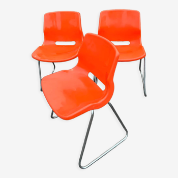 Chairs overman orange vintage year 1970