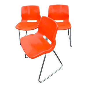 Chaises overman orange vintage