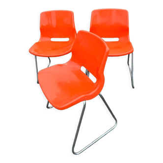 Chairs overman orange vintage year 1970
