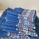 Large tablecloth and 11 vintage Basque indigo blue napkins