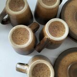 Set of 5 Longchamp France cups and 5 saucers in Japandi style