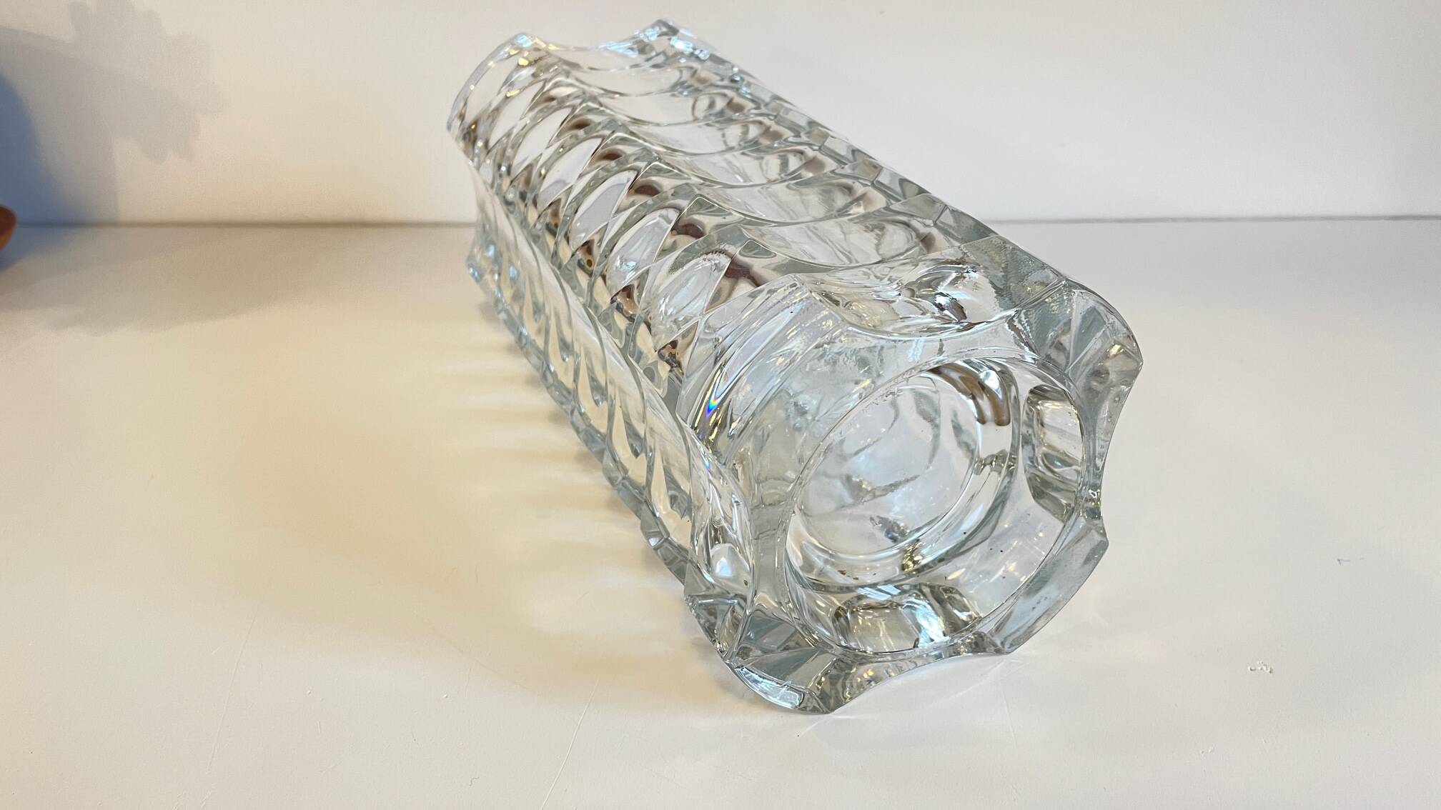 Geometric semi-crystal vase 1950s