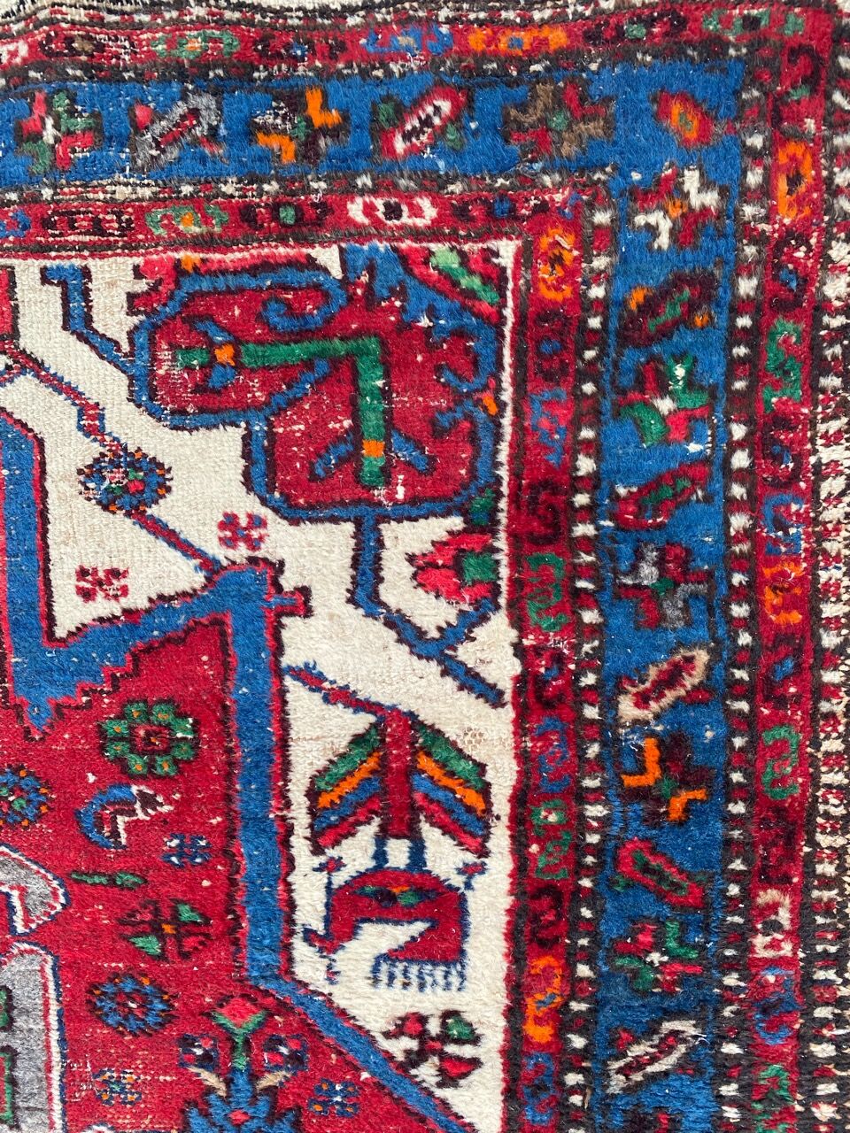 Ancient Persian carpet Hamadan handmade 108x192 cm