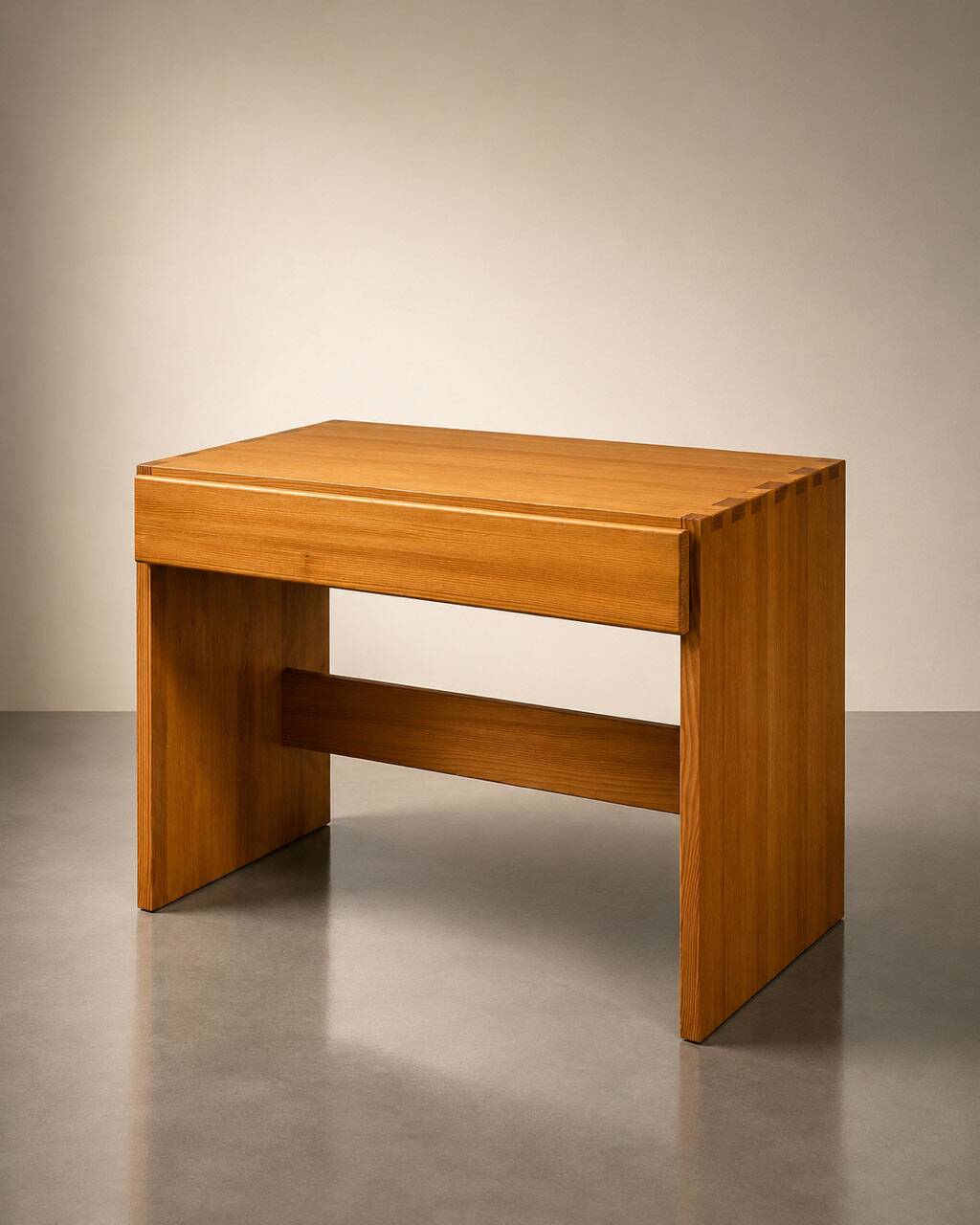 Vintage pine desk by Roland Haeusler for Maison Regain