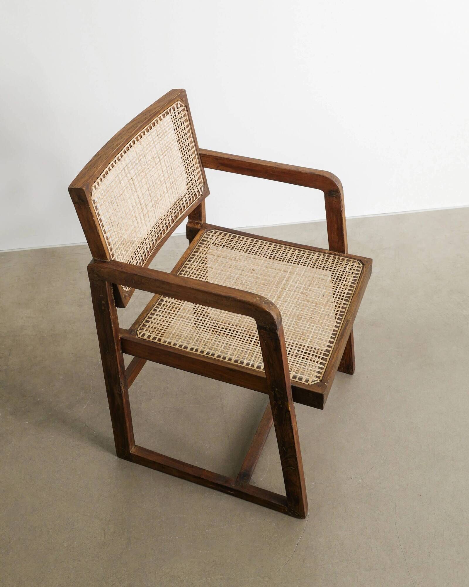Mid Century Wooden "Box Chair" in Teak by Pierre Jeanneret, 1950s