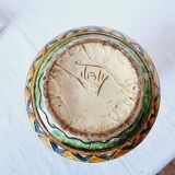 Antique majolica water pitcher made in Italy and hand painted.