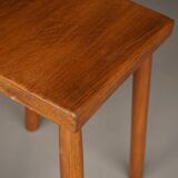 Tabourets hauts rustiques en chêne. années 1970. Lot de 2