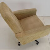 Fauteuil pivotant avec roulettes du milieu du siècle années 1970