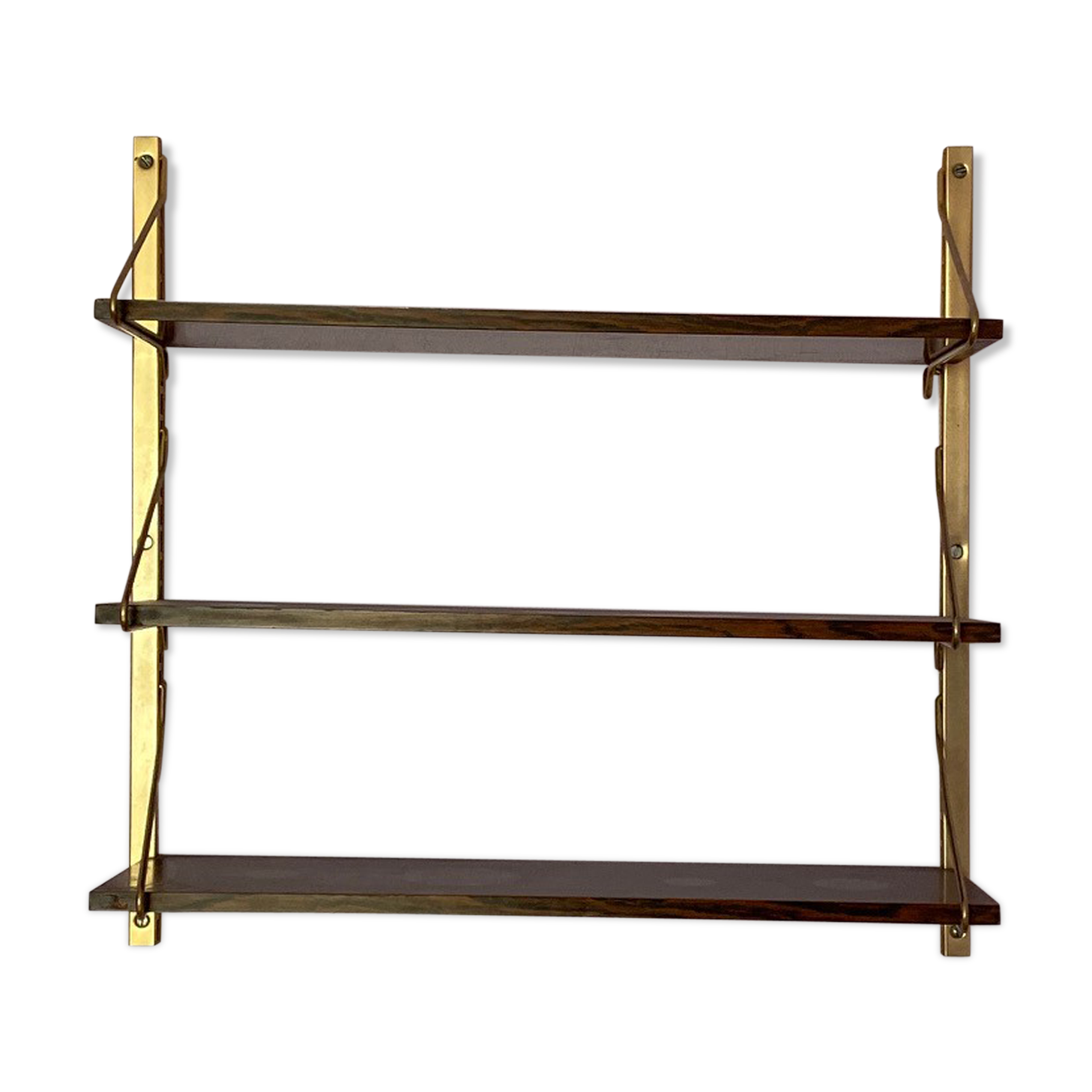 Vintage gold metal dark wood
