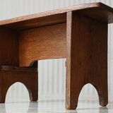 Tabouret / banc de ferme XS en bois massif ancien