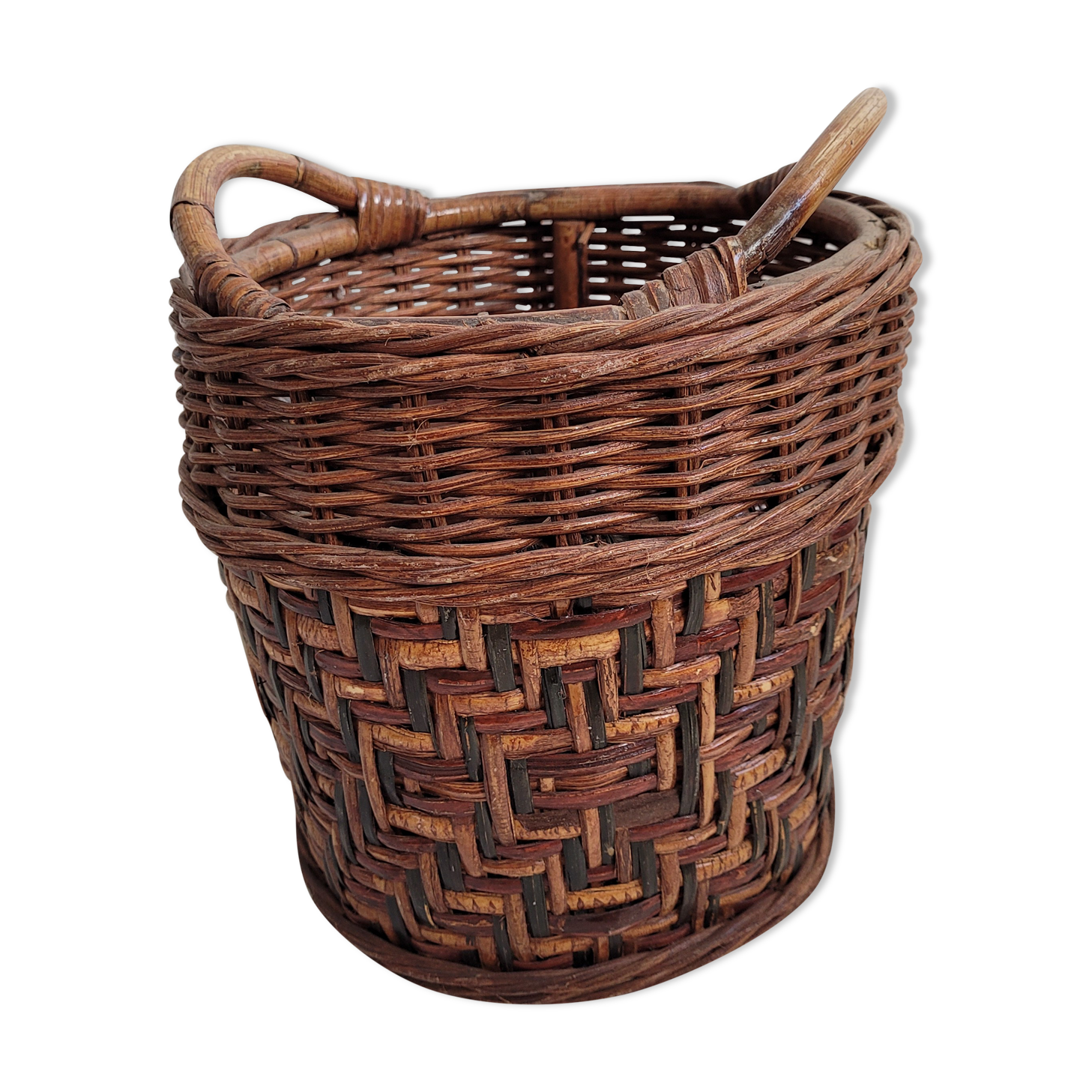 Wooden rattan basket