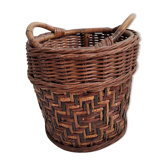 Wooden rattan basket
