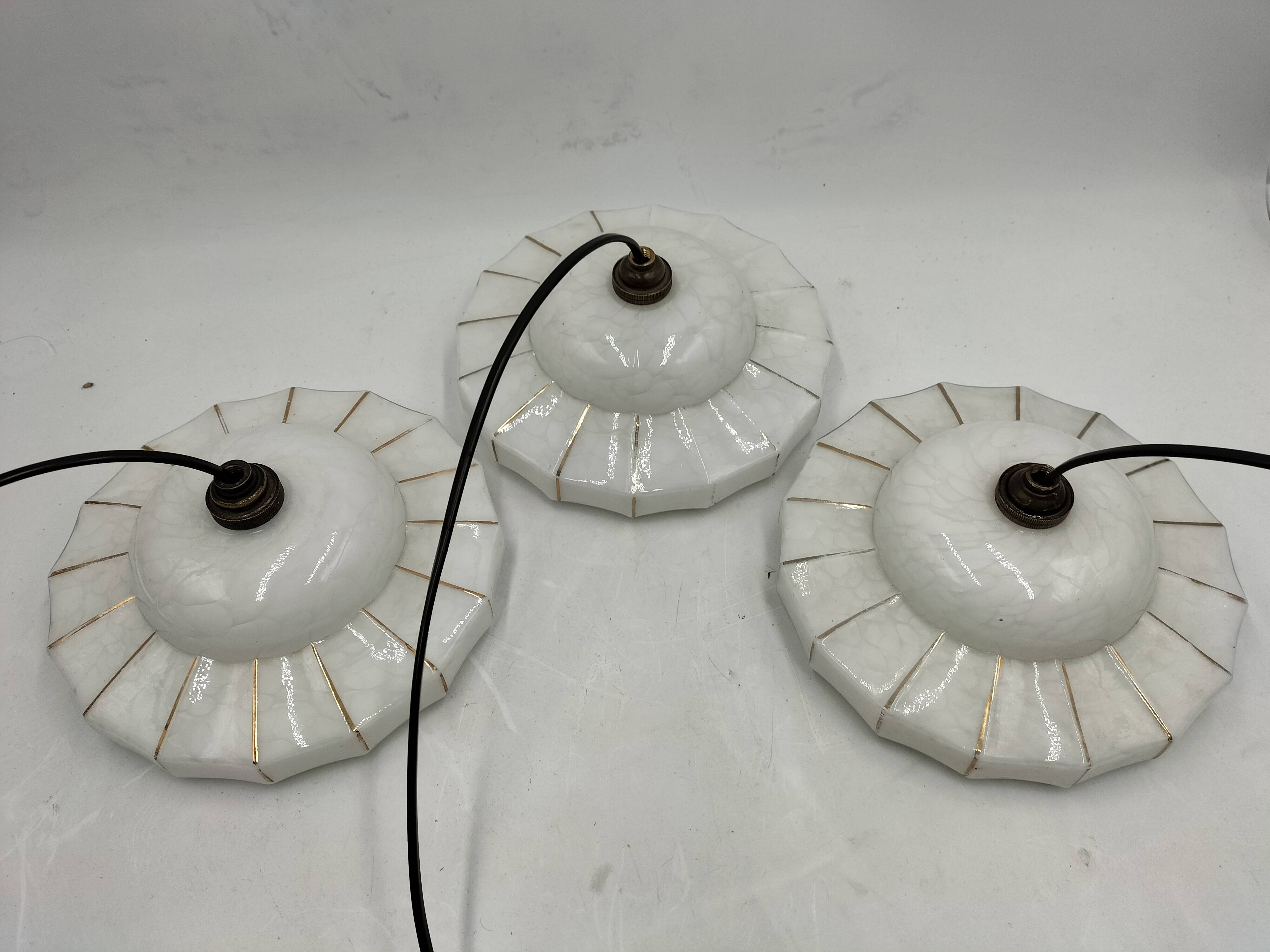 Opaline pendant lights