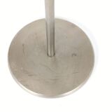 Pair of postmodern 1980s candlesticks, stainless steel and brass