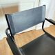Pair of Cantilever armchairs in leather and black tubular - 1970s