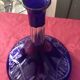 Carafe a decanter in blue and transparent bohemian glass