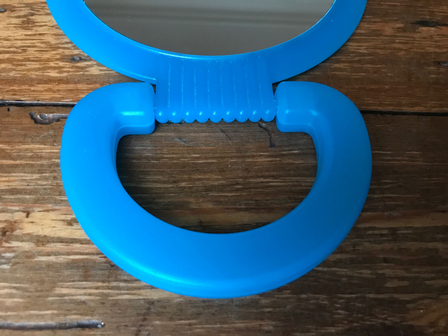 Mirror to pose vintage turquoise blue