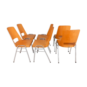 Set de 6 chaises empilables