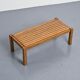 Two-tone wooden graphic coffee table, circa 1960.