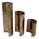 Mid-century set of 3 silver-plated vases, GiBi Italy 1970s