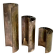 Mid-century set of 3 silver-plated vases, GiBi Italy 1970s