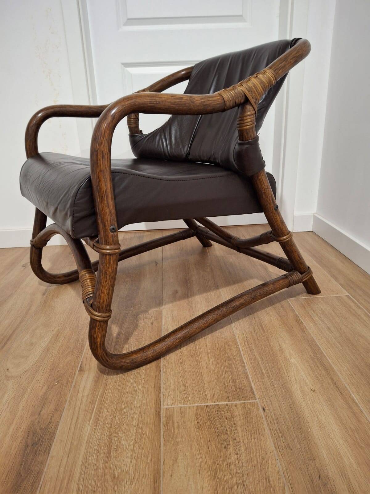 Vintage armchair in Manila style, Denmark, 1960s