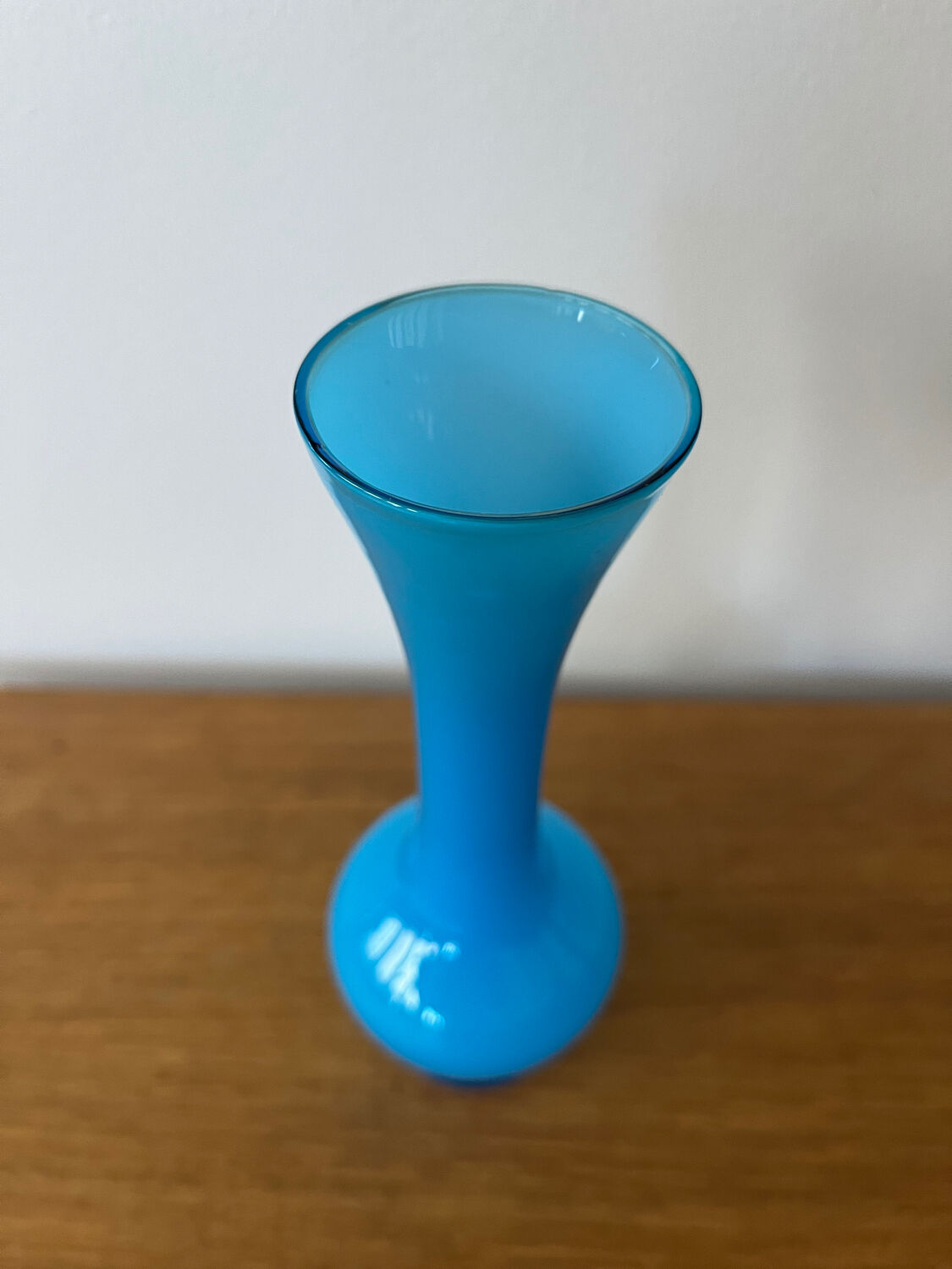 Vase opaline turquoise vintage