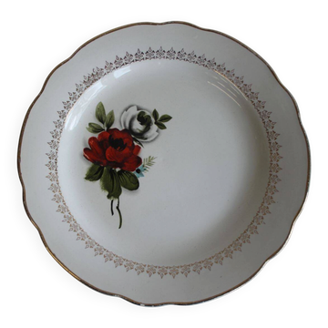 Assiette plate roses Digoin