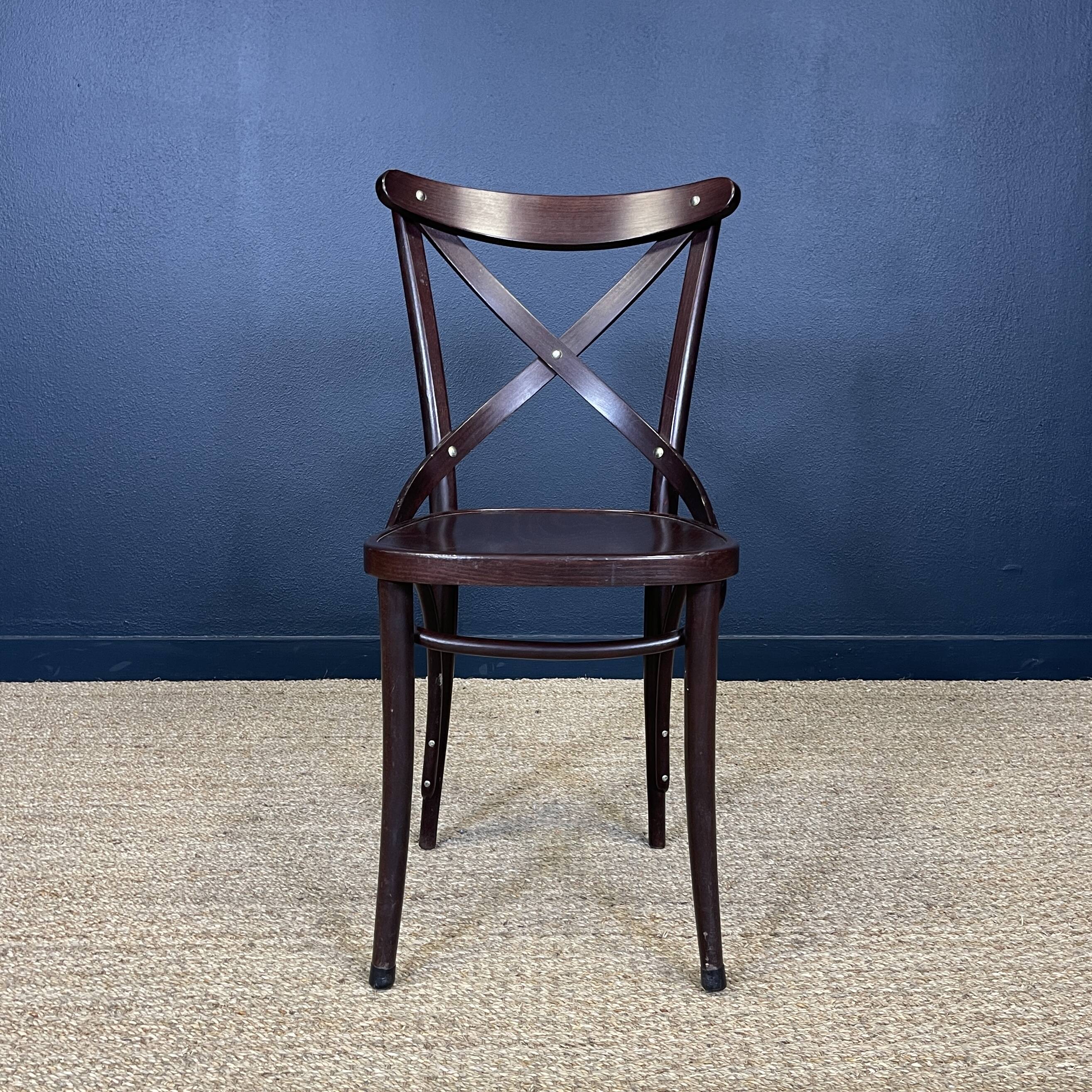 Set of 6 bistro chairs, josephine model, dark wood