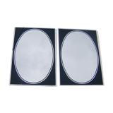 Pair of eglomised glass mirrors