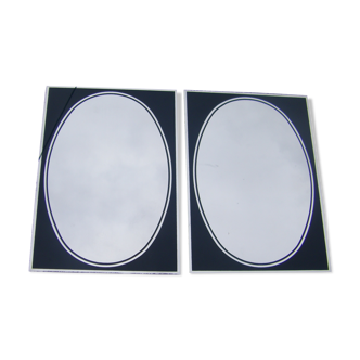 Pair of eglomised glass mirrors