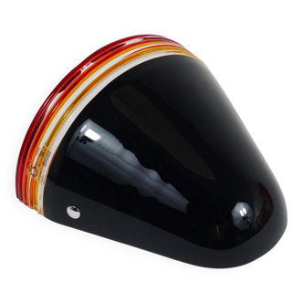 Febo Wall Lamp by Roberto Pamio, Black Murano Glass, Leucos, Italy, 1980s