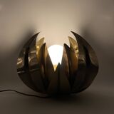 Lampadaire/lampe de table en laiton fleur de lotus, attr. Bottega Gadda, Italie, 1970