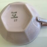 4 Tasses à  café vintage 40 / rose/filet argent